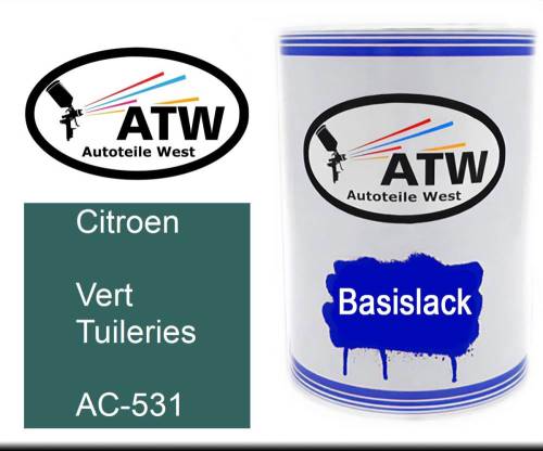 Citroen, Vert Tuileries, AC-531: 500ml Lackdose, von ATW Autoteile West.